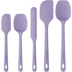 ChefAide 5 Pieces Silicone Spatula Set, Food Grade Rubber Spatula, Upgrade Strong Handle with Ergonomic Grip, Heat Resistant Up to 600°F for Nonstick Cookware, Cooking