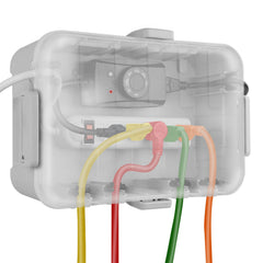 Flemoon Large Outdoor Electrical Box (12.5 x 8.5 x 5 inch), IP54 Waterproof Extension Cord Cover Weatherproof, Protect Outlet, Plug, Socket, Timer, Power Strip, Holiday Light Decoration, Black