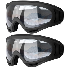 COOLOO Ski Goggles, 2 Pack Snow Goggles Snowboard Goggles for Men Women Kids - UV Protection Foam Anti-Scratch Dustproof