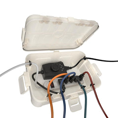 Flemoon Large Outdoor Electrical Box (12.5 x 8.5 x 5 inch), IP54 Waterproof Extension Cord Cover Weatherproof, Protect Outlet, Plug, Socket, Timer, Power Strip, Holiday Light Decoration, Black