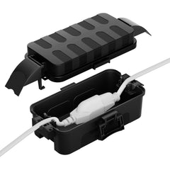 Flemoon Large Outdoor Electrical Box (12.5 x 8.5 x 5 inch), IP54 Waterproof Extension Cord Cover Weatherproof, Protect Outlet, Plug, Socket, Timer, Power Strip, Holiday Light Decoration, Black