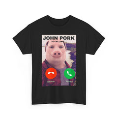 John Pork Funny Answer Call Phone T-Shirt, Brainrot T-Shirt