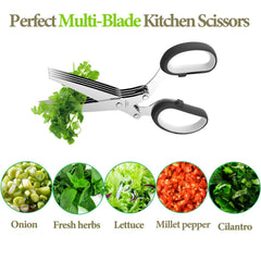 2026 Upgraded Herb Scissors, Effortless Herb Shears Cutter Tool with Sharp Stainless Steel Blades for Fresh Herbs, Must-Have Kitchen & Cooking Gadget, Green