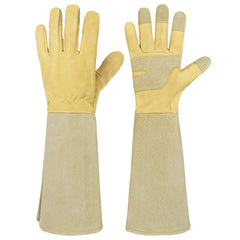 HANDLANDY Rose Pruning Gloves for Men & Women, Long Thorn Proof Gardening Gloves, Breathable Pigskin Leather Gauntlet, Best Garden Gifts & Tools for Gardener