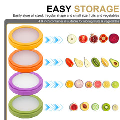 Winb Set of 4 Reusable Fruit and Veggie Savers - Ideal for Avocados, Tomatoes, Apples, Garlic, Onions, and More