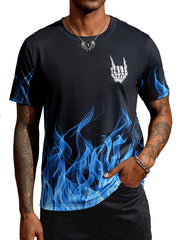 Hardaddy Men's Casual Tie Dye T-Shirts Short Sleeve Round Neck Graphic Tee Rock Band Tee Shirts