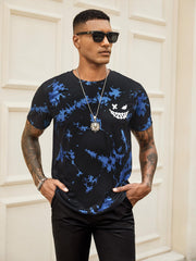 Hardaddy Men's Casual Tie Dye T-Shirts Short Sleeve Round Neck Graphic Tee Rock Band Tee Shirts