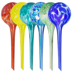 Plant Watering Globes Set of 6 - Small Glass Self Watering Bulbs Up to 5 Days of Irrigation - for Indoor & Outdoor Plants - Multicolor, Automatic, Glass Watering Bulbs for Daily Use, Watering Devices