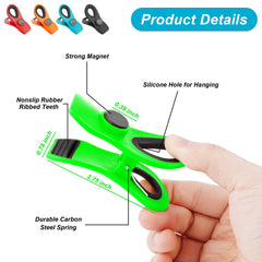 Jetmore 12 Pack Chip Clips Bag Clips, Magnetic Bag Clip for Food Storage Heavy Duty, Plastic Food Clip for Chips, Snack, Kitchen, Refrigerator, Garden, Sewing, Fabric, Clothes Pins