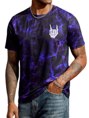 Hardaddy Men's Casual Tie Dye T-Shirts Short Sleeve Round Neck Graphic Tee Rock Band Tee Shirts