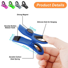 Jetmore 12 Pack Chip Clips Bag Clips, Magnetic Bag Clip for Food Storage Heavy Duty, Plastic Food Clip for Chips, Snack, Kitchen, Refrigerator, Garden, Sewing, Fabric, Clothes Pins