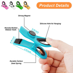 Jetmore 12 Pack Chip Clips Bag Clips, Magnetic Bag Clip for Food Storage Heavy Duty, Plastic Food Clip for Chips, Snack, Kitchen, Refrigerator, Garden, Sewing, Fabric, Clothes Pins