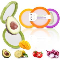 Winb Set of 4 Reusable Fruit and Veggie Savers - Ideal for Avocados, Tomatoes, Apples, Garlic, Onions, and More