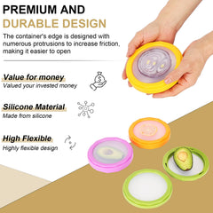 Winb Set of 4 Reusable Fruit and Veggie Savers - Ideal for Avocados, Tomatoes, Apples, Garlic, Onions, and More