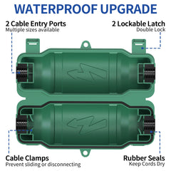 2 Pack Outdoor Extension Cord Safety Cover with Waterproof Seal IP54 Water-Resistant, Weatherproof Electrical Connection Box with 2 Latches, Plug, Socket, Holiday Decoration Light, Black