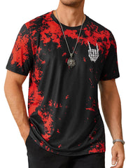Hardaddy Men's Casual Tie Dye T-Shirts Short Sleeve Round Neck Graphic Tee Rock Band Tee Shirts