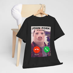 John Pork Funny Answer Call Phone T-Shirt, Brainrot T-Shirt