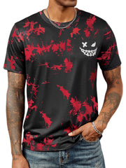 Hardaddy Men's Casual Tie Dye T-Shirts Short Sleeve Round Neck Graphic Tee Rock Band Tee Shirts