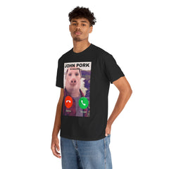 John Pork Funny Answer Call Phone T-Shirt, Brainrot T-Shirt