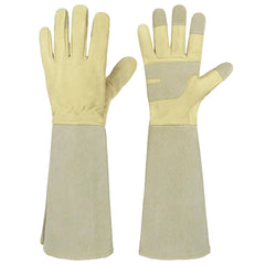 HANDLANDY Rose Pruning Gloves for Men & Women, Long Thorn Proof Gardening Gloves, Breathable Pigskin Leather Gauntlet, Best Garden Gifts & Tools for Gardener
