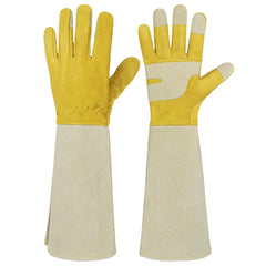 HANDLANDY Rose Pruning Gloves for Men & Women, Long Thorn Proof Gardening Gloves, Breathable Pigskin Leather Gauntlet, Best Garden Gifts & Tools for Gardener