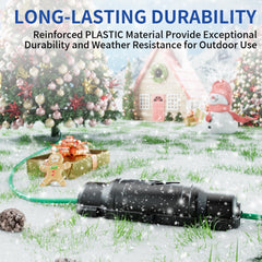 2 Pack Outdoor Extension Cord Safety Cover with Waterproof Seal IP54 Water-Resistant, Weatherproof Electrical Connection Box with 2 Latches, Plug, Socket, Holiday Decoration Light, Black