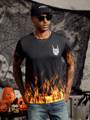 Hardaddy Men's Casual Tie Dye T-Shirts Short Sleeve Round Neck Graphic Tee Rock Band Tee Shirts