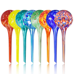 Plant Watering Globes Set of 6 - Small Glass Self Watering Bulbs Up to 5 Days of Irrigation - for Indoor & Outdoor Plants - Multicolor, Automatic, Glass Watering Bulbs for Daily Use, Watering Devices
