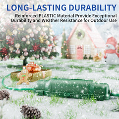 2 Pack Outdoor Extension Cord Safety Cover with Waterproof Seal IP54 Water-Resistant, Weatherproof Electrical Connection Box with 2 Latches, Plug, Socket, Holiday Decoration Light, Black