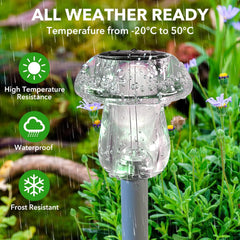 Benany Solar Lights Outdoor, 8 Pack Mushroom Lights Outside Waterproof, Solar Powered LED Lighting for Garden, Yard, Landscape, Path, Pathway, Lawn, Walkway, Driveway, Backyard Decor (Warm White)