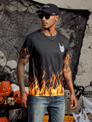 Hardaddy Men's Casual Tie Dye T-Shirts Short Sleeve Round Neck Graphic Tee Rock Band Tee Shirts