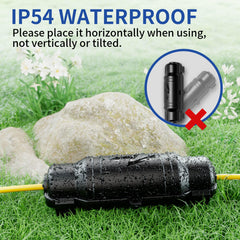 2 Pack Outdoor Extension Cord Safety Cover with Waterproof Seal IP54 Water-Resistant, Weatherproof Electrical Connection Box with 2 Latches, Plug, Socket, Holiday Decoration Light, Black