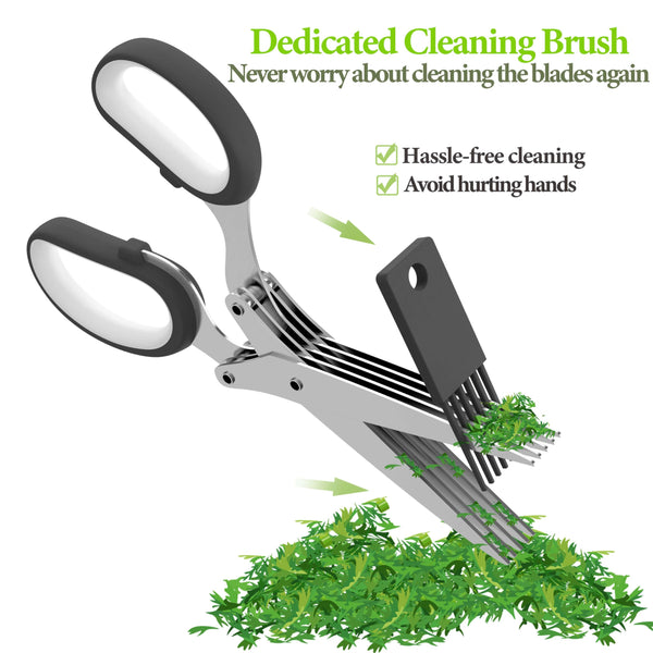 2026 Upgraded Herb Scissors, Effortless Herb Shears Cutter Tool with Sharp Stainless Steel Blades for Fresh Herbs, Must-Have Kitchen & Cooking Gadget, Green