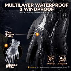 rivmount Winter Waterproof Ski Snow Warm Gloves for Women Men, Windproof Cold Weather Thermal with Touchscreen Fingers, for Running Driving Cycling Hiking Biking Outdoor Sports Daily Work