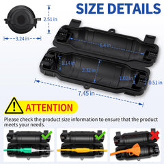 2 Pack Outdoor Extension Cord Safety Cover with Waterproof Seal IP54 Water-Resistant, Weatherproof Electrical Connection Box with 2 Latches, Plug, Socket, Holiday Decoration Light, Black