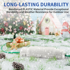 2 Pack Outdoor Extension Cord Safety Cover with Waterproof Seal IP54 Water-Resistant, Weatherproof Electrical Connection Box with 2 Latches, Plug, Socket, Holiday Decoration Light, Black