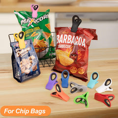 Jetmore 12 Pack Chip Clips Bag Clips, Magnetic Bag Clip for Food Storage Heavy Duty, Plastic Food Clip for Chips, Snack, Kitchen, Refrigerator, Garden, Sewing, Fabric, Clothes Pins