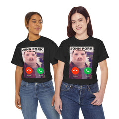 John Pork Funny Answer Call Phone T-Shirt, Brainrot T-Shirt