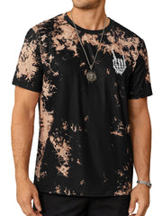 Hardaddy Men's Casual Tie Dye T-Shirts Short Sleeve Round Neck Graphic Tee Rock Band Tee Shirts