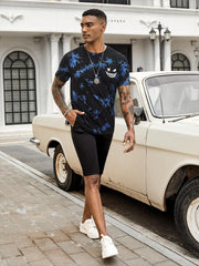 Hardaddy Men's Casual Tie Dye T-Shirts Short Sleeve Round Neck Graphic Tee Rock Band Tee Shirts