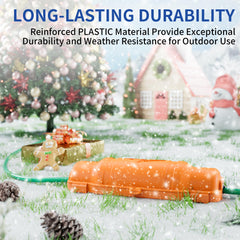 2 Pack Outdoor Extension Cord Safety Cover with Waterproof Seal IP54 Water-Resistant, Weatherproof Electrical Connection Box with 2 Latches, Plug, Socket, Holiday Decoration Light, Black