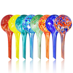 Plant Watering Globes Set of 6 - Small Glass Self Watering Bulbs Up to 5 Days of Irrigation - for Indoor & Outdoor Plants - Multicolor, Automatic, Glass Watering Bulbs for Daily Use, Watering Devices