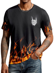 Hardaddy Men's Casual Tie Dye T-Shirts Short Sleeve Round Neck Graphic Tee Rock Band Tee Shirts
