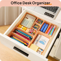 Vtopmart 25 PCS Clear Plastic Drawer Organizers Set, 4-Size Versatile Bathroom and Vanity Drawer Organizer Trays, Storage Bins for Makeup, Bedroom, Kitchen Gadgets Utensils and Office