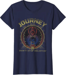 Journey Gold Don't Stop Believin' Scarab Logo Vintage Band T-Shirt