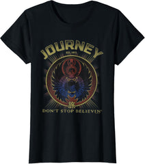 Journey Gold Don't Stop Believin' Scarab Logo Vintage Band T-Shirt