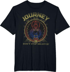 Journey Gold Don't Stop Believin' Scarab Logo Vintage Band T-Shirt