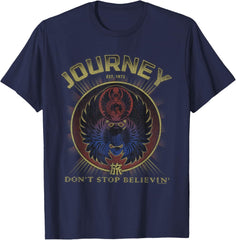 Journey Gold Don't Stop Believin' Scarab Logo Vintage Band T-Shirt