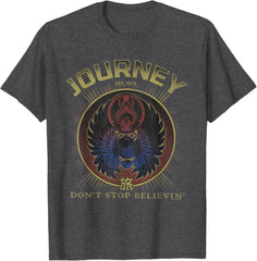 Journey Gold Don't Stop Believin' Scarab Logo Vintage Band T-Shirt