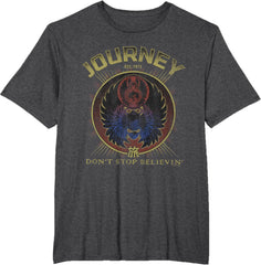 Journey Gold Don't Stop Believin' Scarab Logo Vintage Band T-Shirt